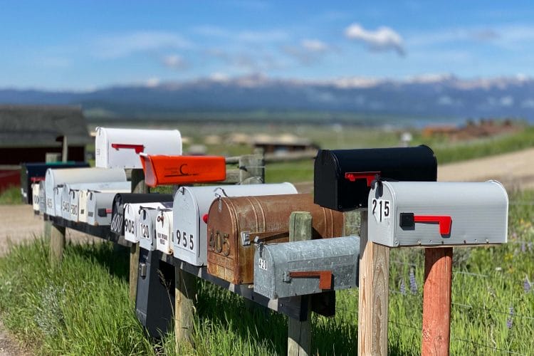 A row of Mailboxes